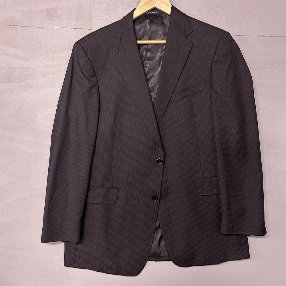 Daniel Cremieux Men's Blazer Loro Piana Italy Black 40R‎ Wool